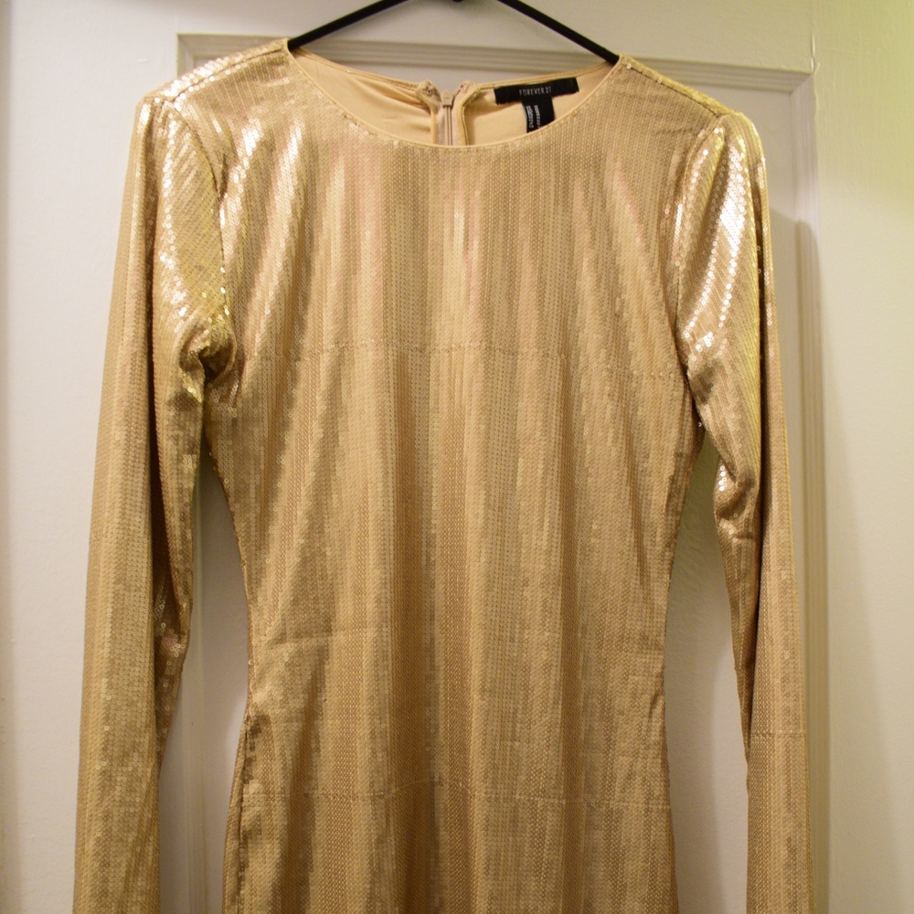 Gold sequin dress